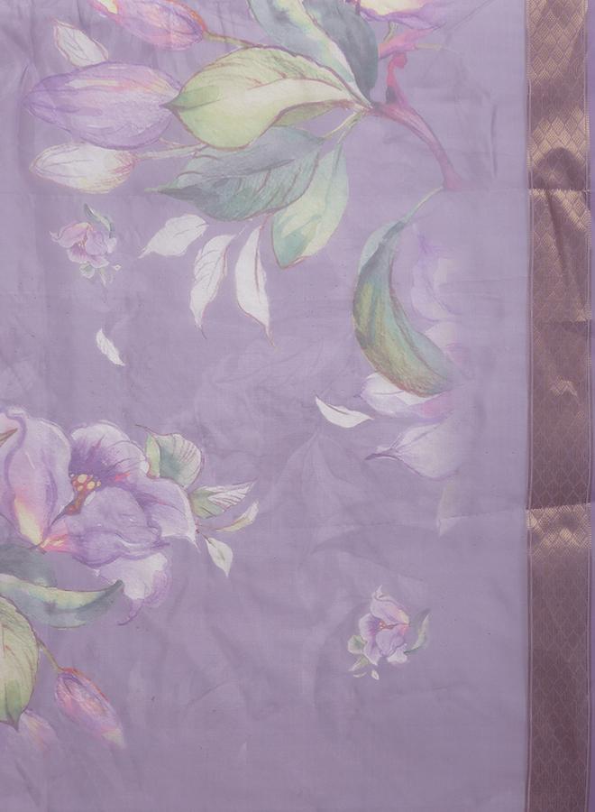 globus Women Purple Embroidered Kurta with Pant and Printed Dupatta Set - Image 5